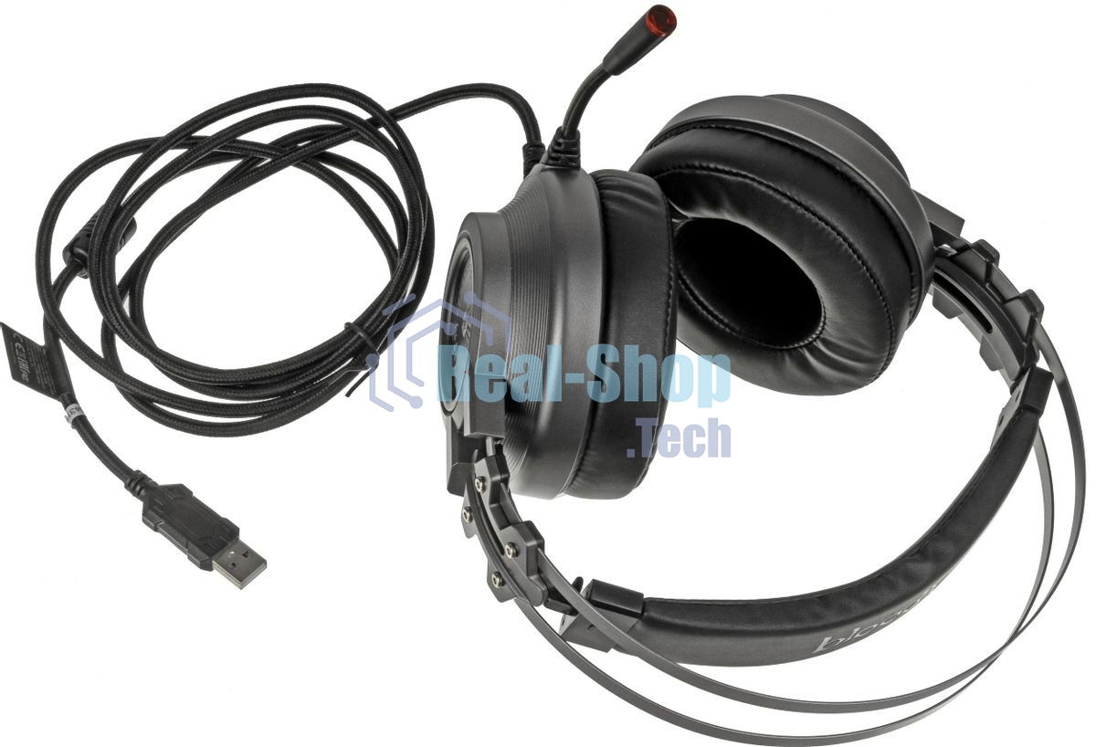 Гарнитура проводная с микрофоном A4Tech Bloody J527 серый 2м мониторные USB оголовье (J527)