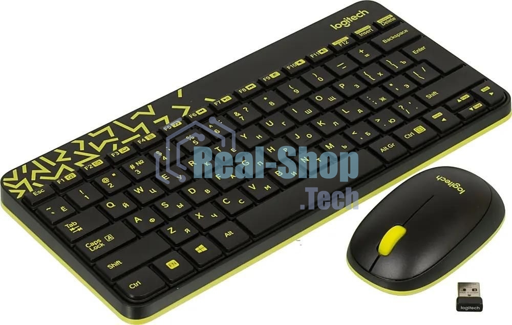 Комплект клавиатура + мышь Logitech Wireless Desktop MK240 Nano черный Retail Combo