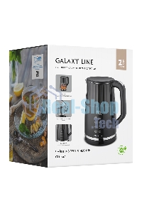 Чайник электрический Galaxy Line GL 0337, черный, пластик, 2200 Вт, 1,7 л