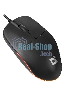 Мышь проводная Defender Azora MB-241 черный, 1200 dpi, USB, кнопки - 3