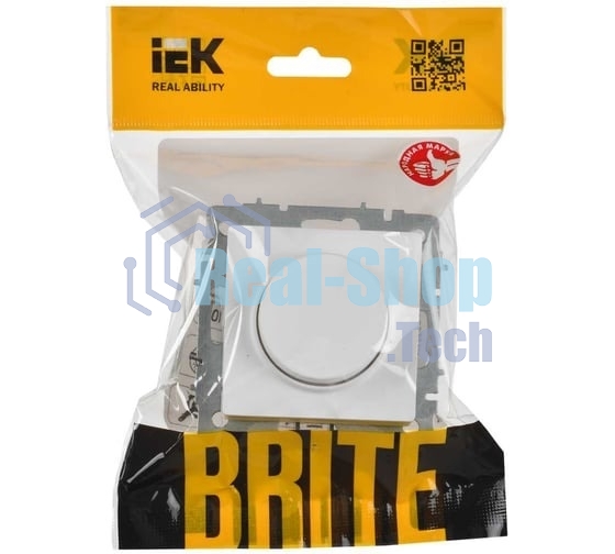 Светорегулятор IEK BR-D20-0600-K91 поворотно-нажимной СП BRITE СС10-1-0-БрАБ 600 Вт механизм арктич. бел.
