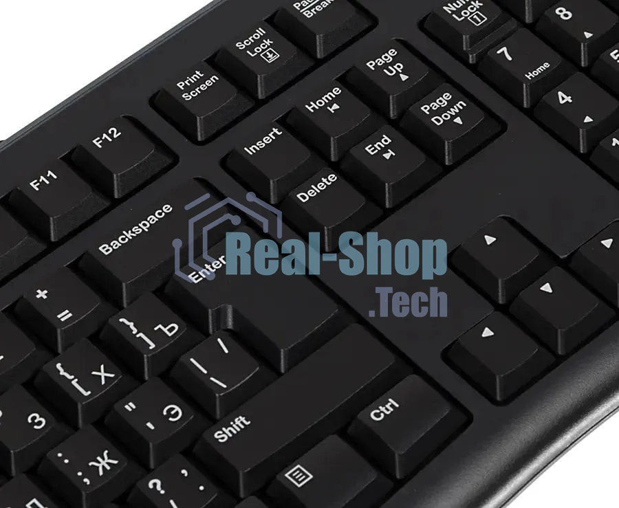 Клавиатура проводная Logitech K120 EER, USB, черный