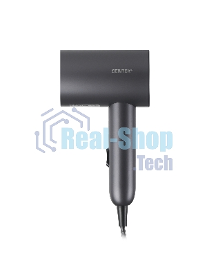 Фен Centek CT-2201 (серый) 900Вт, 2 скорости, турмалин. ионизация, антистат. эффект, складная ручка