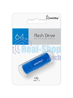Флешка USB Smartbuy Scout Blue (SB064Gb2SCB), 64Gb, USB 2.0, R/W 15/8, синий