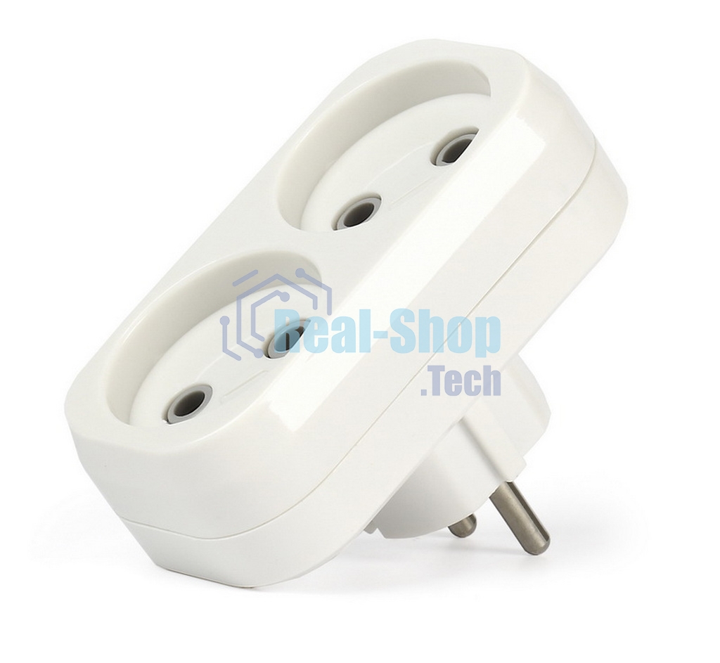 Плоский разветвитель Smartbuy (SBE-10-A02-2) 2 гнезда без заземления плоский 10А 250B