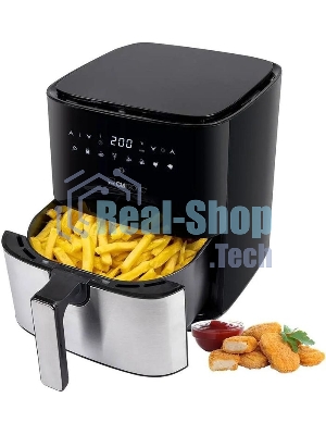Аэрофритюрница Clatronic FR 3782 H черный/серебристый, 1450 Вт, 5 л, сенсор, 8 программ