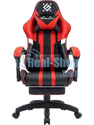 Кресло Defender Colran черный, экокожа, 120 кг, подставка для ног, механизм качания