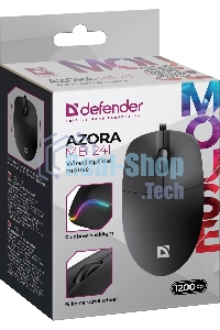 Мышь проводная Defender Azora MB-241 черный, 1200 dpi, USB, кнопки - 3