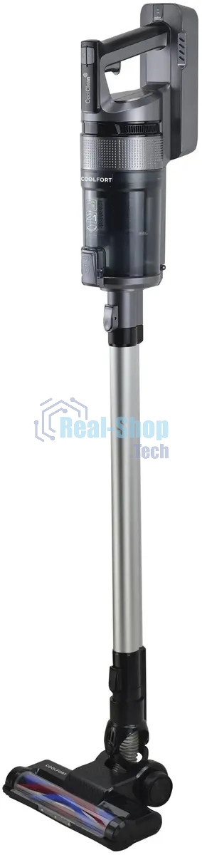Пылесос вертикальный Coolfort CF-3000 серый, питание от аккумулятора, 135 Вт, уборка сухая, пылесборник 0.5 л, работа от АКБ max 35 мин.