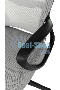 Кресло руководителя Бюрократ Wise серый, сетка/ткань, с подголов. крестов. пластик