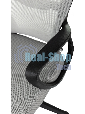 Кресло Бюрократ Wise серый, сетка, подголовник