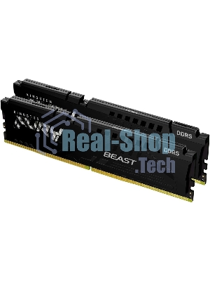 Оперативная память Kingston Fury Beast, DDR5, 64Gb (2x32Gb), 6000MHz, CL30, DIMM, с радиаторами, черный