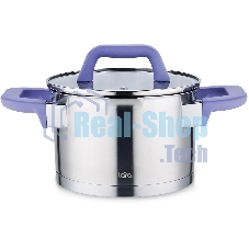 Кастрюля Lara LR02-254 Лаванда 5 л, 22 см, с крышкой, нержавеющая сталь