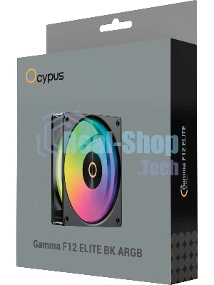 Вентилятор для корпуса Ocypus Gaммa F12 Elite BK ARGB 3 IN 1, 120x120x25мм, 4-PIN PWM, 600-1800 RPM, 26 DBA MAX, HYDRO BEARING