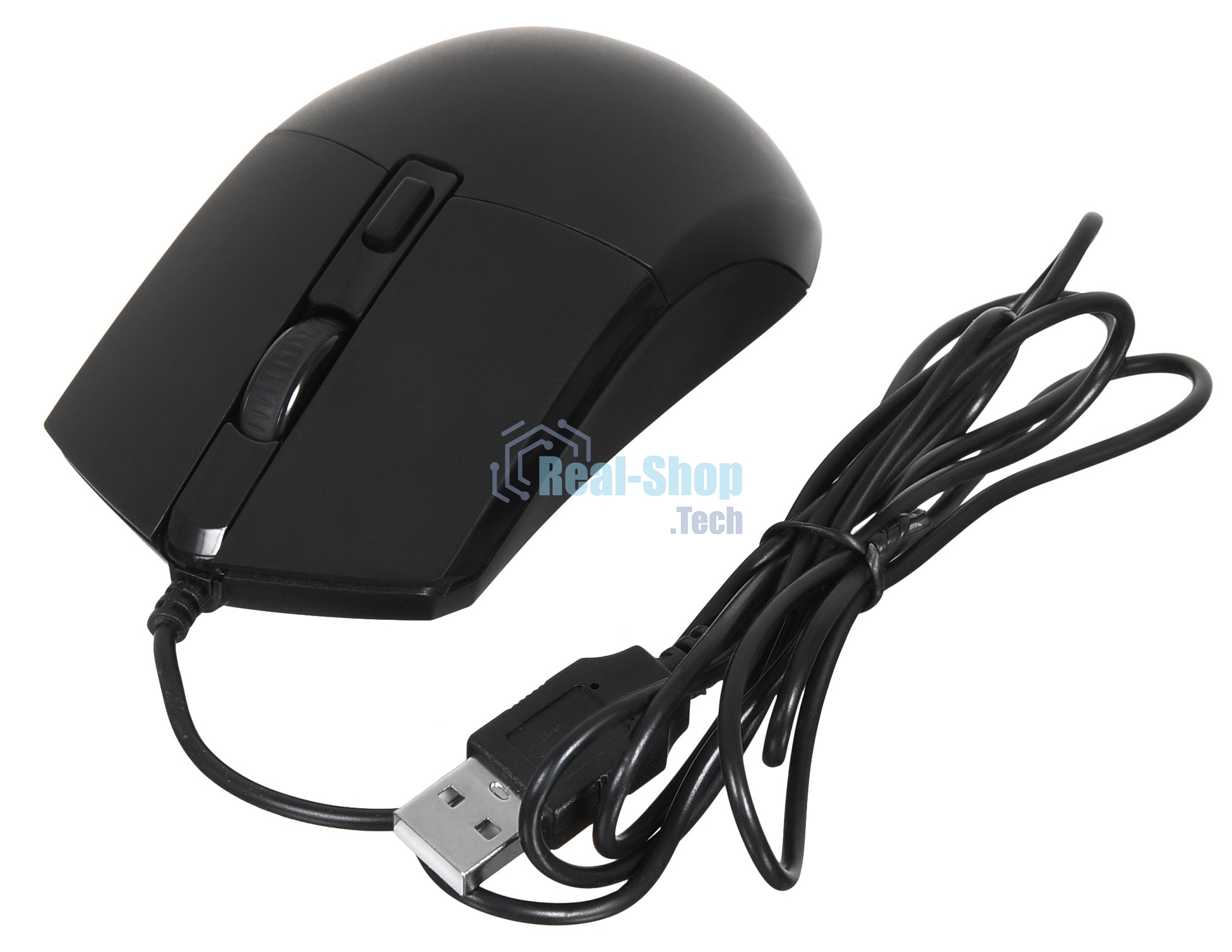 Мышь проводная Oklick 207M черный, 2400 dpi, USB, кнопки - 4