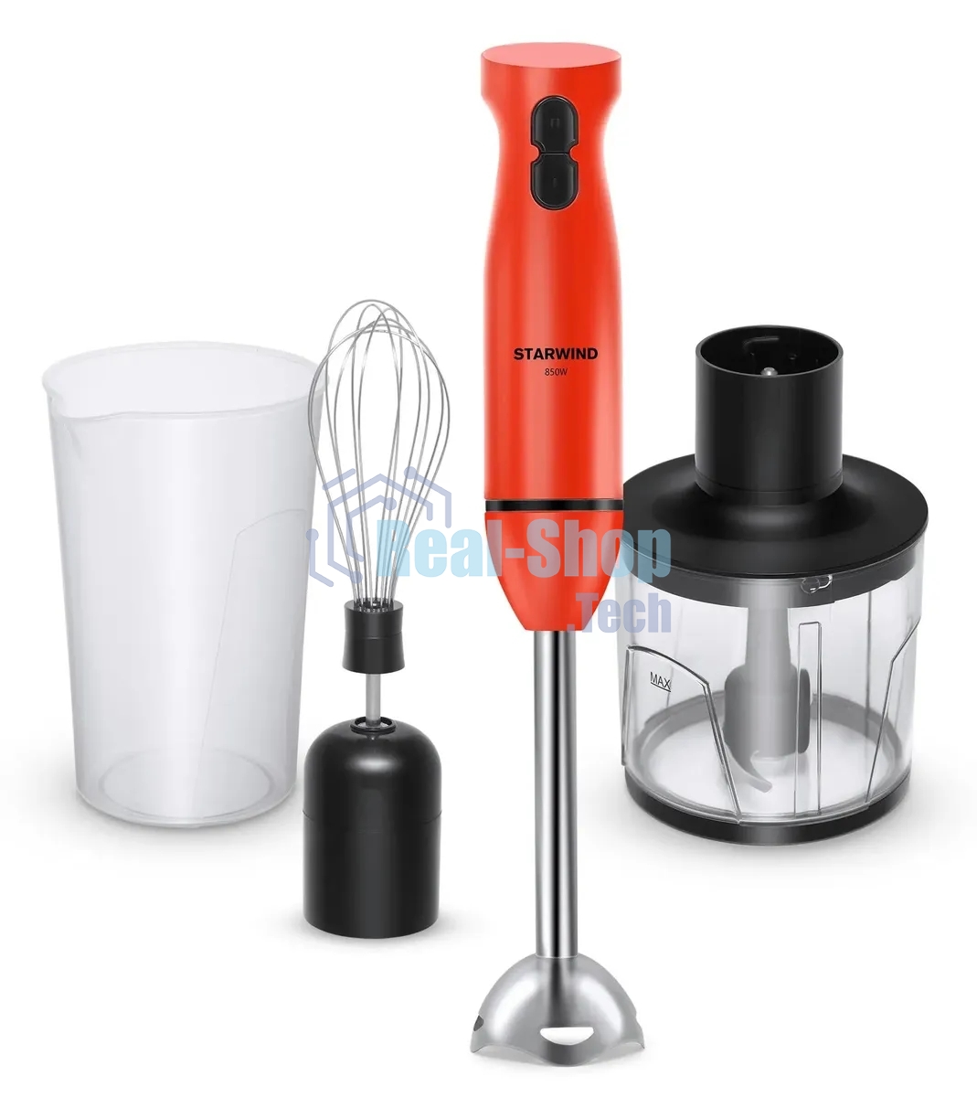 Блендер погружной Starwind SBP2201 850Вт красный/черный