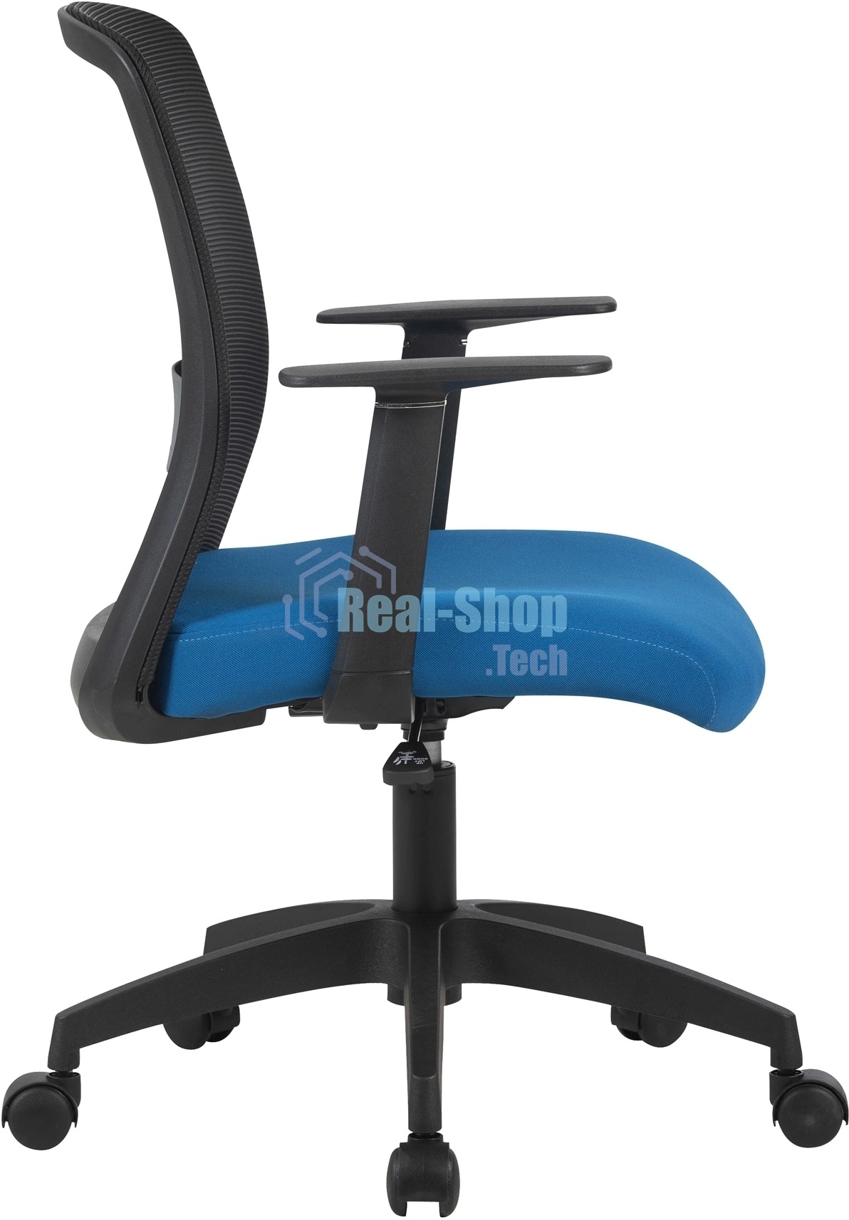 Кресло компьютерное Cactus CS-MC333-BKBL черный, сиденье темно-синий, сетка/ткань, низк.спин. крестов. пластик, пластик черный