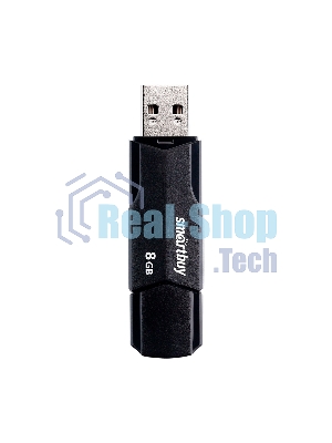 Флешка USB Smartbuy CLUE Black (SB8GbCLU-K), 8Gb, USB 2.0, R/W 20/10, черный
