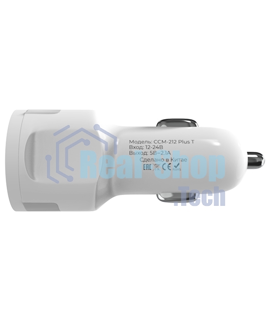 Автомобильное зарядное устройство Maxvi CCM-212 Plus T белый 2.1A
