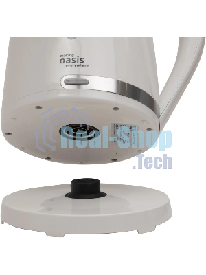 Чайник электрический Oasis K-2PW 1.7 л, 2200 Вт, белый корпус: пластик