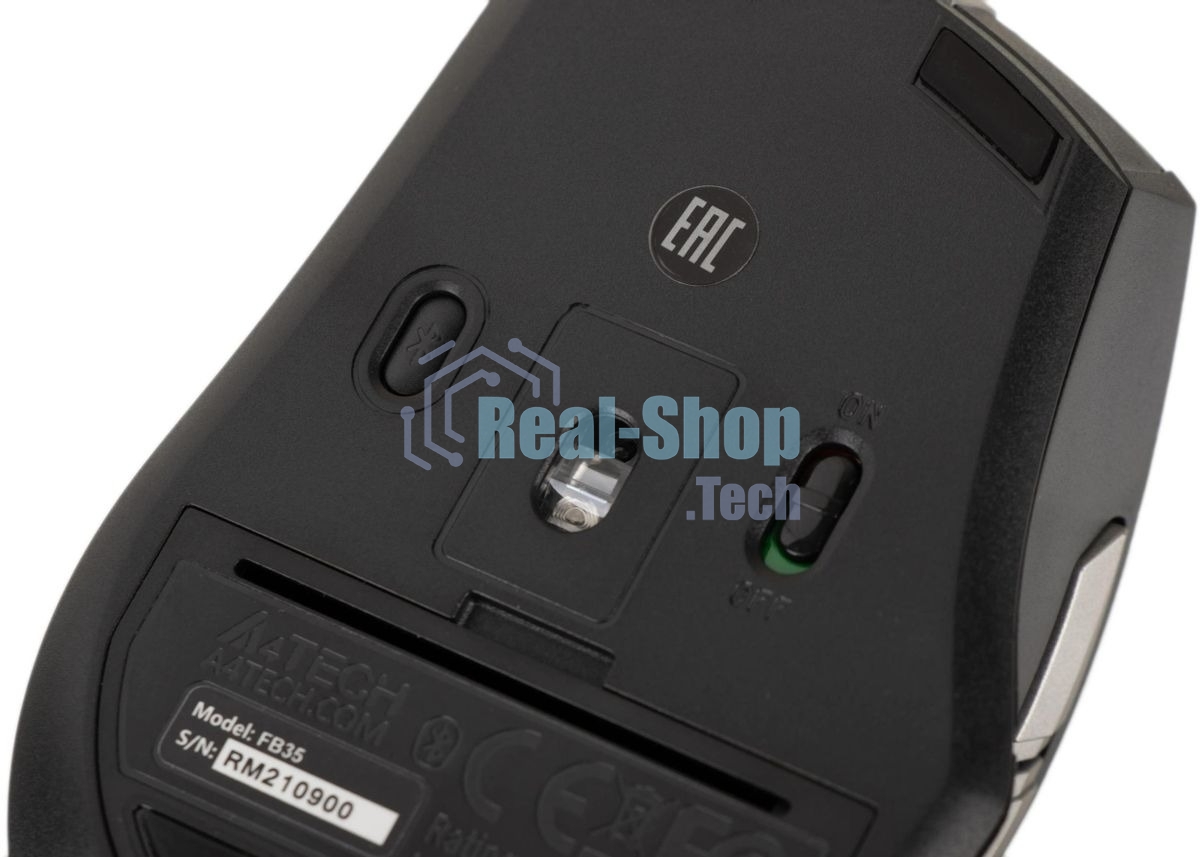 Мышь беспроводная A4Tech Fstyler FB35 серый, 2000 dpi, радиоканал, Bluetooth, USB, кнопки - 6