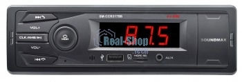 Автомагнитола Soundmax SM-CCR3179B, 1 DIN, Bluetooth, USB Type-A, AUX