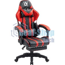 Кресло Defender Colran черный, экокожа, 120 кг, подставка для ног, механизм качания