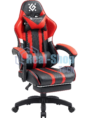 Кресло Defender Colran черный, экокожа, 120 кг, подставка для ног, механизм качания