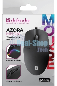 Мышь проводная Defender Azora MB-241 черный, 1200 dpi, USB, кнопки - 3