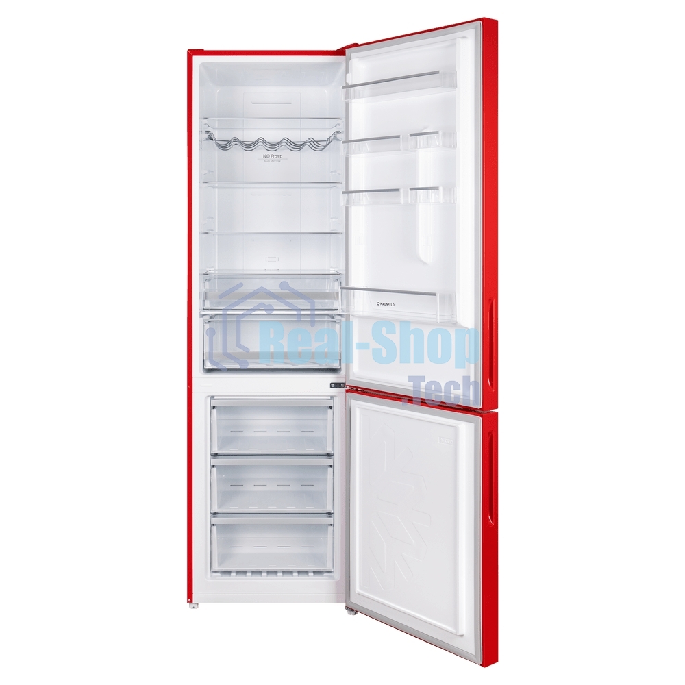 Холодильник Maunfeld MFF200NFR Inverter красный двухкамерный инвертор 271/106л морозилка снизу