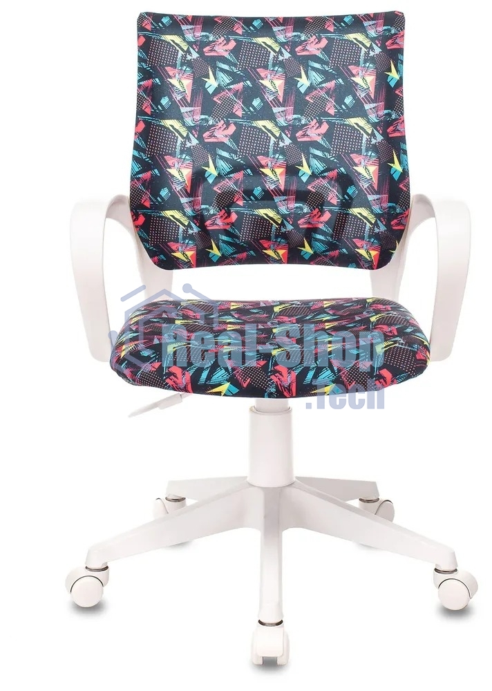 Кресло детское Бюрократ BUROKIDS 1 W мультиколор геометрия крестовина пластик пластик белый