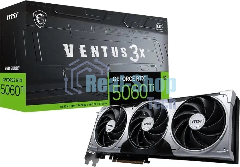 Видеокарта MSI RTX 5060 8G VENTUS 3X OC RTX 5060 8Gb 128bit GDDR7 2535/28000 HDMIx1 DPx3 HDCP Ret