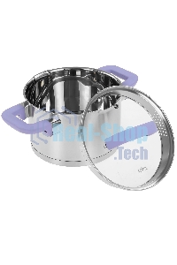 Кастрюля Lara LR02-254 Лаванда 5 л, 22 см, с крышкой, нержавеющая сталь