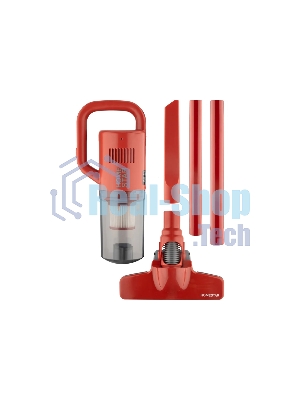 Пылесос вертикальный Homestar HS-1027 красный, питание от аккумулятора, 200 Вт, уборка сухая, пылесборник 1.5 л