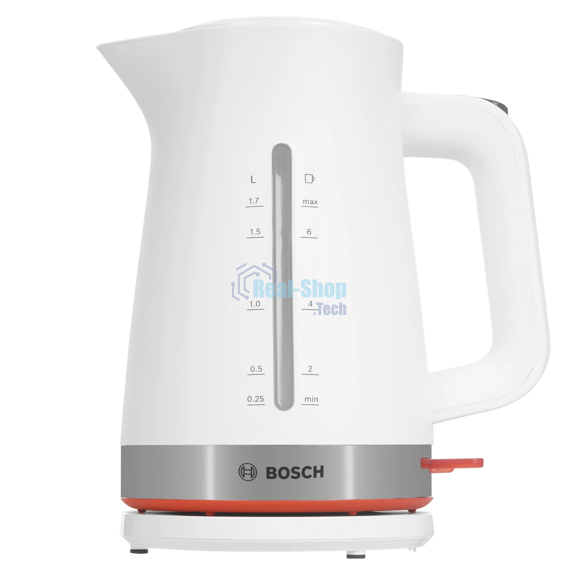 Чайник электрический Bosch TWK4M221 белый, 1.7 л, 2400 Вт, скрытый нагревательный элемент