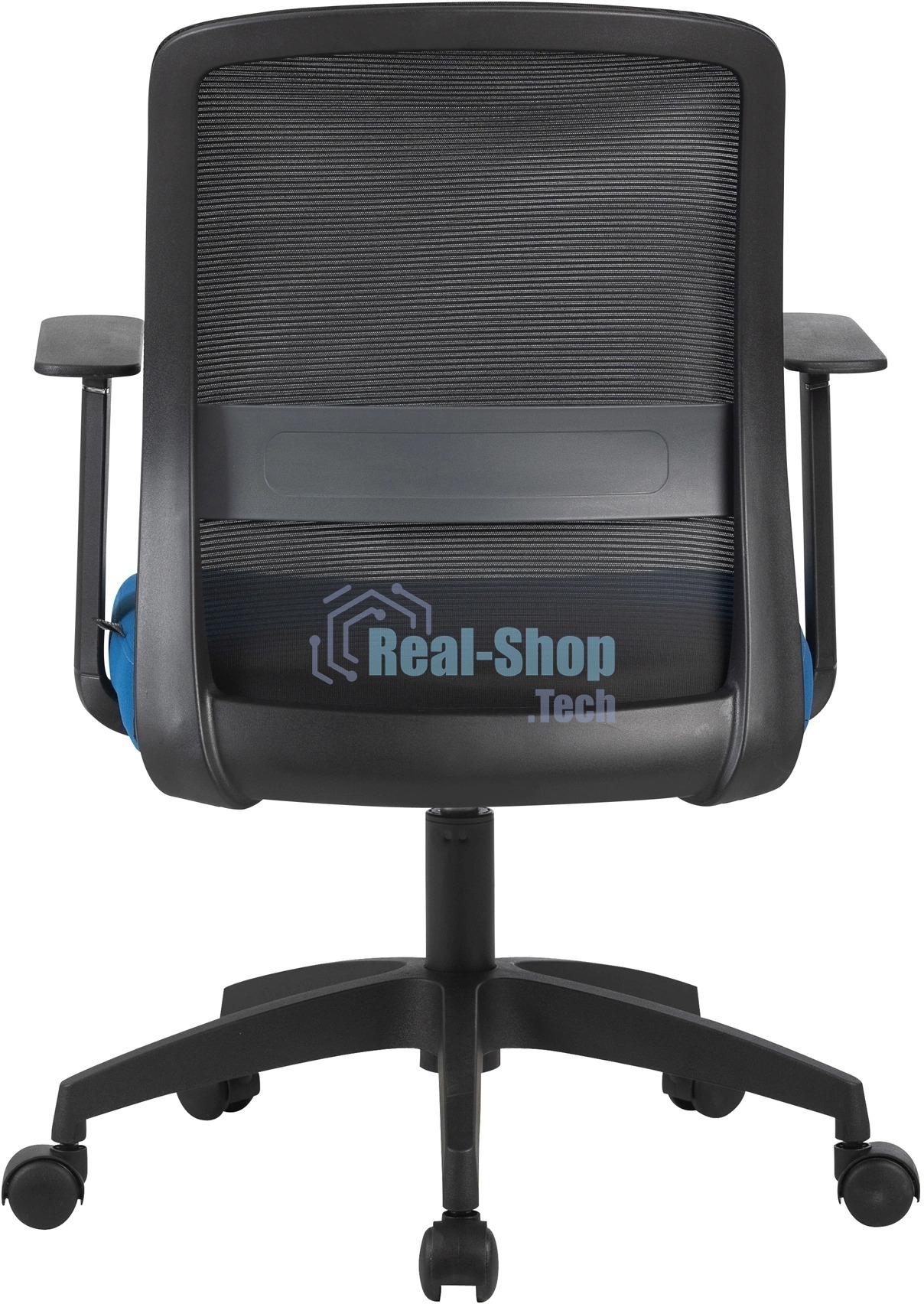 Кресло компьютерное Cactus CS-MC333-BKBL черный, сиденье темно-синий, сетка/ткань, низк.спин. крестов. пластик, пластик черный