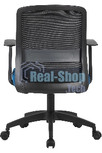 Кресло компьютерное Cactus CS-MC333-BKBL черный, сиденье темно-синий, сетка/ткань, низк.спин. крестов. пластик, пластик черный