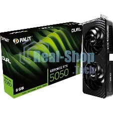 Видеокарта Palit GeForce RTX 5050 DUAL, NVIDIA RTX 5050, 8 ГБ GDDR6, 128 бит, PCI-e 5.0, 1xHDMI, 3xDP, 2572 МГц