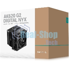 Кулер для процессора DEEPCOOL AK620 G2 DIGITAL NYX LGA1851/1700/1200/115X/AM5/AM4 (8шт/кор, TDP 260W, PWM, DUAL Fan 120мм, 6 тепл. трубок, Copper Base, черный) RET (R-AK620G2-BKNNMN-GJD-1)