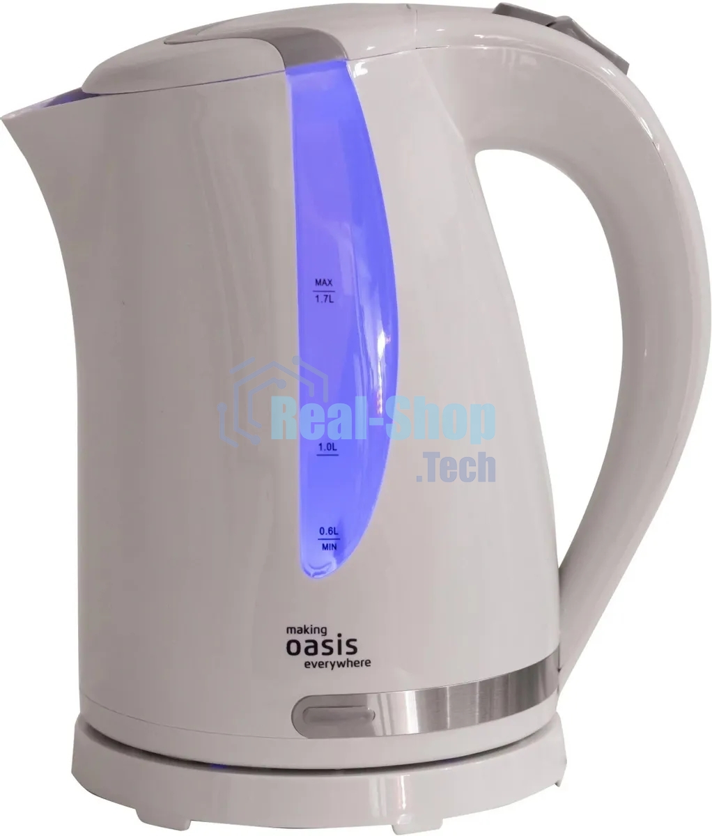 Чайник электрический Oasis K-2PW 1.7л. 2200Вт белый корпус: пластик