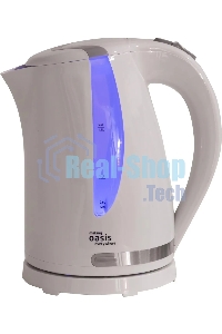 Чайник электрический Oasis K-2PW 1.7л. 2200Вт белый корпус: пластик