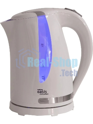 Чайник электрический Oasis K-2PW 1.7 л, 2200 Вт, белый корпус: пластик