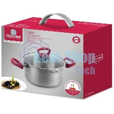 Кастрюля Rondell Heidi RDS-1114, 4.8л, с крышкой, 24см, сталь