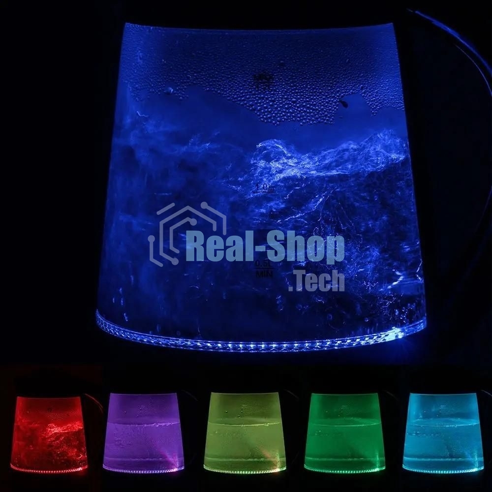 Чайник электрический Kitfort КТ-6126 1.7л. 2200Вт черный (корпус: стекло)