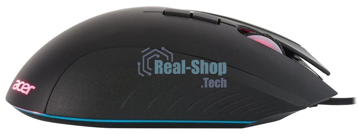 Мышь проводная Acer OMW123 черный, 6400 dpi, USB, кнопки - 8