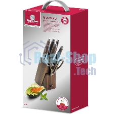 Набор из 5 ножей c ножницами на деревянной подставке Glaymore Rondell 984-RD