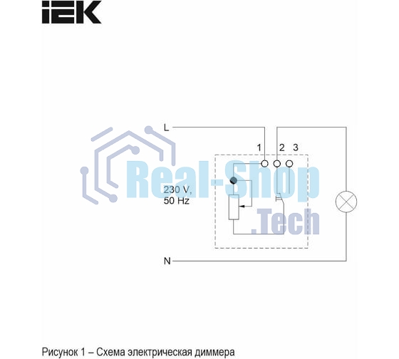 Светорегулятор IEK BR-D20-0600-K91 поворотно-нажимной СП BRITE СС10-1-0-БрАБ 600 Вт механизм арктич. бел.