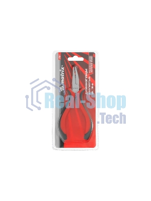 Длинногубцы Matrix Mini, 130 мм, никелированные, изогнутые, авторазжим, двухкомпонентные рукоятки