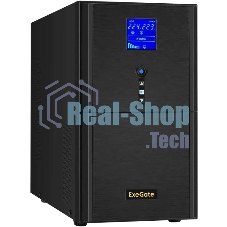 Источник бесперебойного питания ExeGate SineTower SN-3000.LCD.AVR.3SH.1C13.RJ.USB / 3000 ВА / 2400 Вт / 3 x CEE 7 (евророзетка), 1 x IEC 320 C13