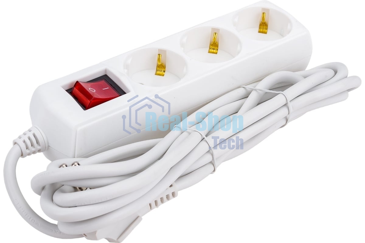 Удлинитель 3х3 м с заземл. 10А 250В У03В GENERICA 2P+PE 3х1 кв.мм IEK WYP10-10-03-03-ZK-G